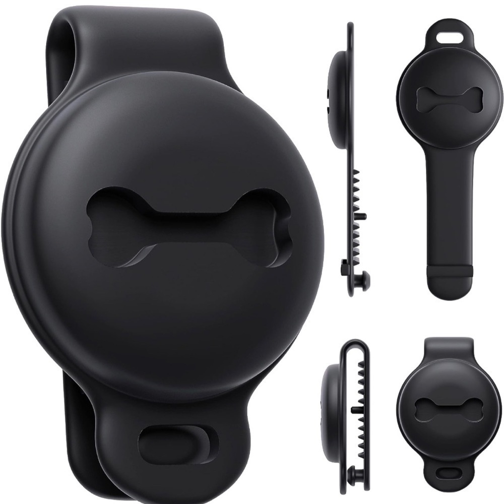 KAYFOVO Airtag case for Dog Collar Holder Protective Anti-Scratch Case - Black